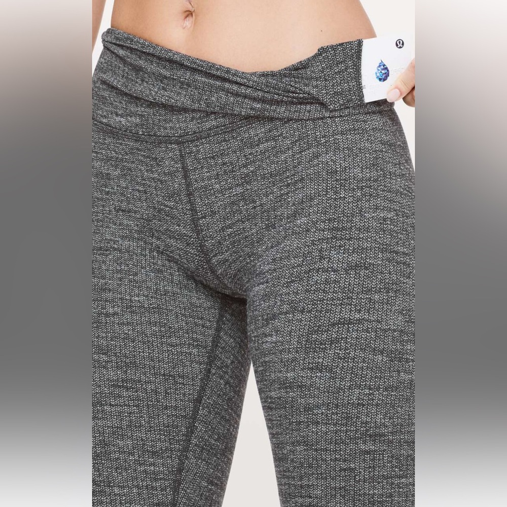 Lululemon Wunder Under HR Tight *28" Luon Variegated Knit Black Heathered Blk - Picture 5 of 11